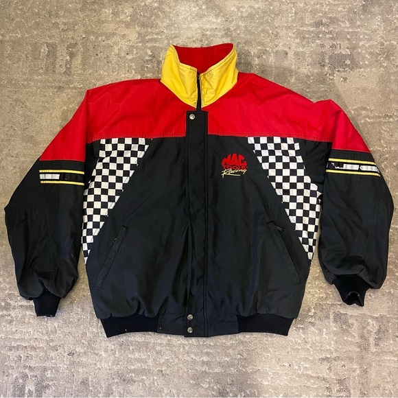 Vintage Mac Tools Racing Bomber Jacket - Checkered Flag Patterns - Men’s XXL - Picture 2 of 16